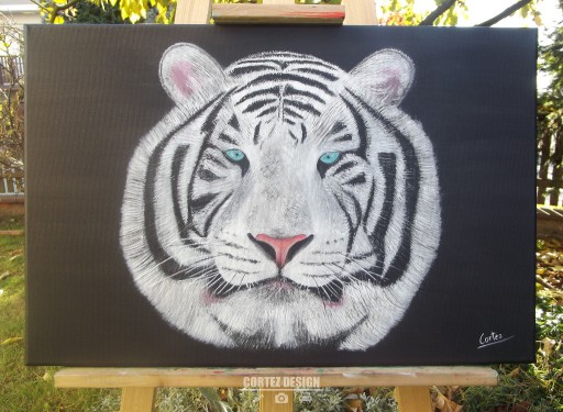 Zdjęcie oferty: Obraz Biały tygrys 40x60cm dziki kot