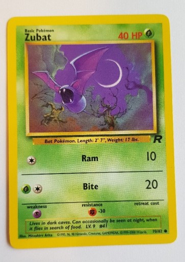 Zdjęcie oferty: Karta Pokemon Zubat 70/82 Team Rocket orginał ładn