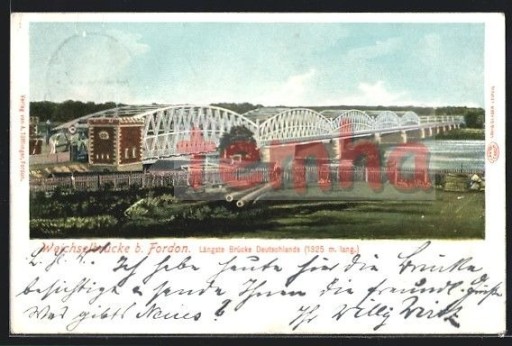 Zdjęcie oferty: BYDGOSZCZ Fordon Weichselbrucke most 1903
