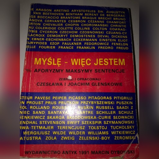 Zdjęcie oferty: Myślę - Więc jestem Aforyzmy, Maksymy, Sentencje