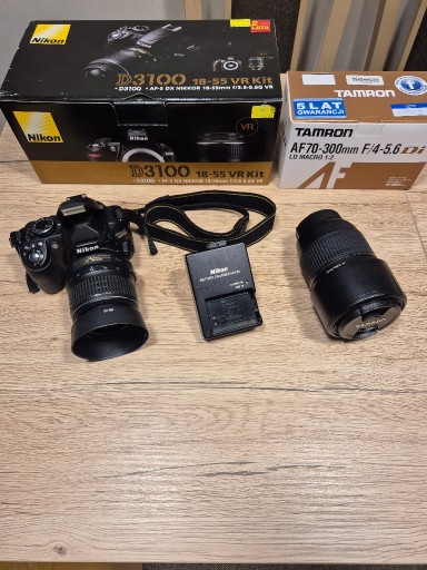 Zdjęcie oferty: Aparat Nikon D3100 z obiektywem DX 18-55 + obiektyw Tamron AF70-300
