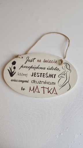 Zdjęcie oferty: Tabliczka drewniana, zawieszka z napisem.