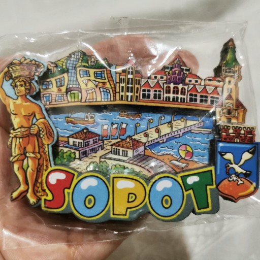 Zdjęcie oferty: Drewniany magnes na lodówkę 3D Sopot molo godło