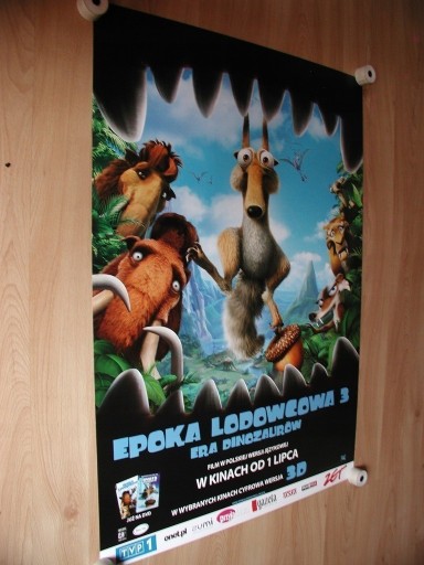 Zdjęcie oferty: EPOKA LODOWCOWA 3 Era Dinozaurów Plakat kinowy