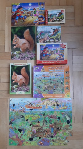 Zdjęcie oferty: Puzzle 120 i 50 elementów zestaw 4 pudełek magic