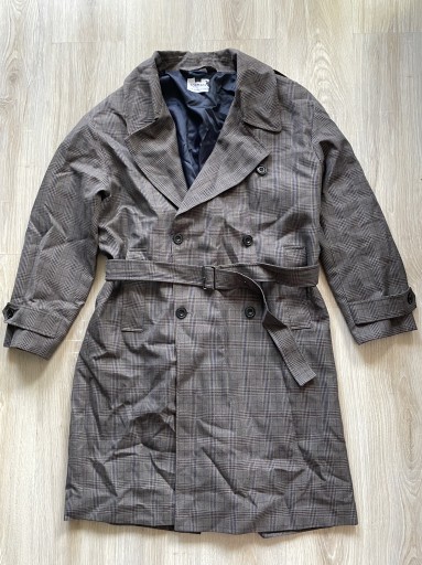 Zdjęcie oferty: Płaszcz trencz Topman w kratkę brązowy męski XL