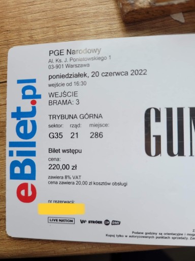 Zdjęcie oferty: Bilety Guns N’ Roses 20.06