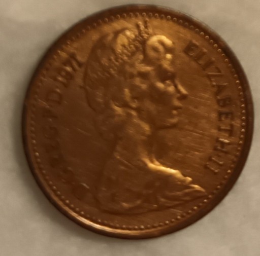 Zdjęcie oferty: Elizabeth II moneta 1/2 pensa z 1971 roku 