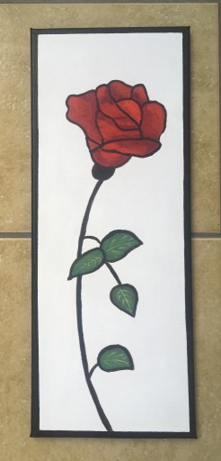 Zdjęcie oferty: Obraz Malowany Kwiaty Czerwona Róża Na Prezent  