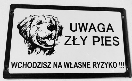 Zdjęcie oferty: Tabliczka ostrzegawcza uwaga zły pies 