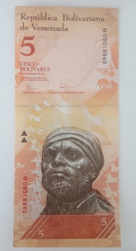 Zdjęcie oferty: Banknot 5 Bolivarów Wenezuela (UNC)