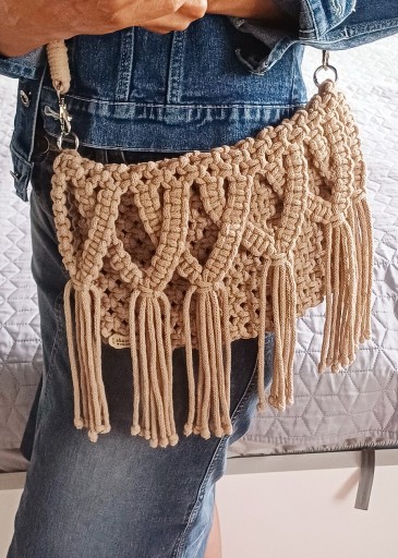 Zdjęcie oferty: Torebka, handmade, makrama, kolor beżowy