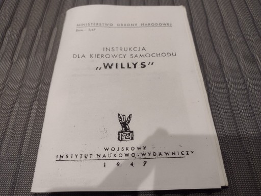 Zdjęcie oferty: WILLYS Instrukcja Obsługi książka 1947 JEEP