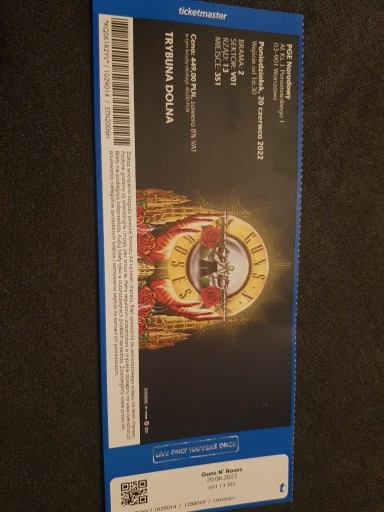 Zdjęcie oferty: Bilet na koncert Guns N Roses- okazja