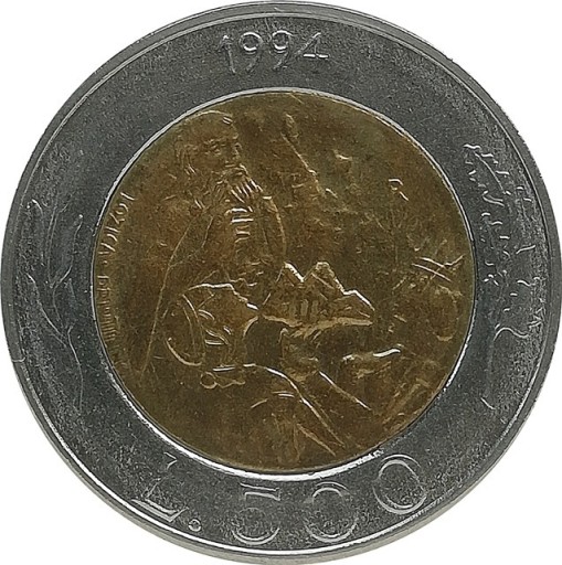 Zdjęcie oferty: San Marino 500 lire 1994, KM#314