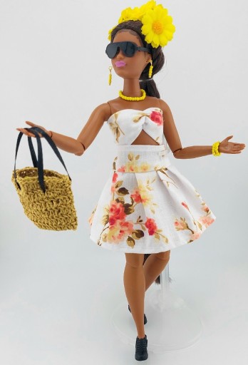 Zdjęcie oferty: Sukienka ubranko dla lalek Barbie CURVY zest.14el