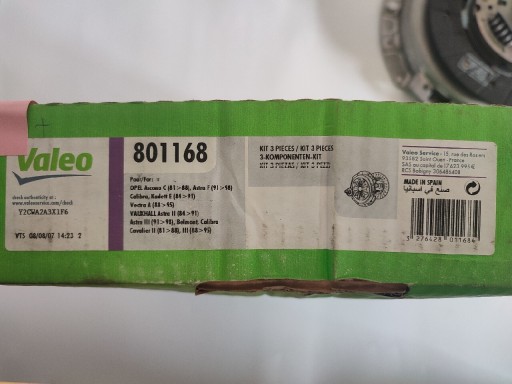 Zdjęcie oferty: Zestaw sprzęgła Valeo 801168 Opel 