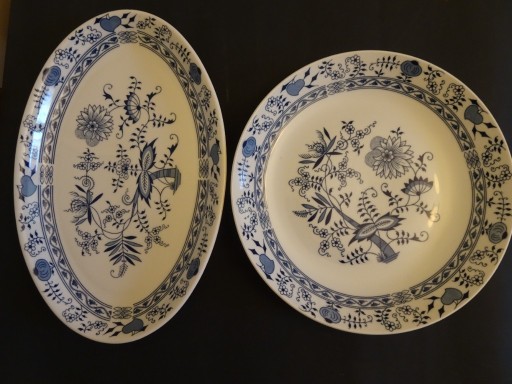 Zdjęcie oferty: Bohemia, dwa duże półmiski, wzór cebulowy, porcelana Czechosłowacja