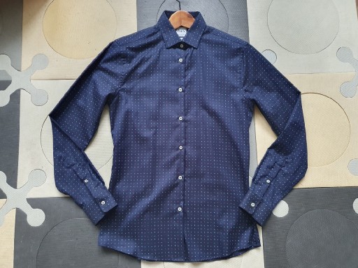 Zdjęcie oferty: Granatowa koszula we wzorek Zara slim fit S