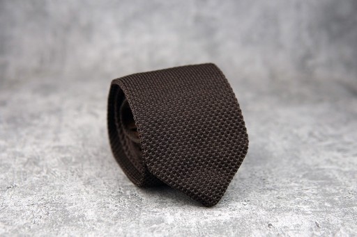Zdjęcie oferty: NOWY krawat brązowy knit brąz męski szeroki 8cm