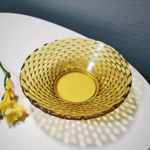 Zdjęcie oferty: Szklana miska talerz Prądniczanka miodowe szkło