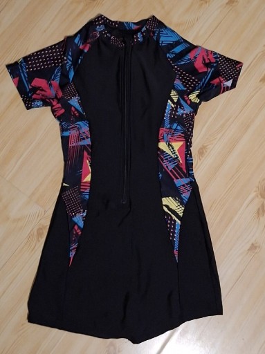 Zdjęcie oferty: Nowy strój kąpielowy jednoczęściowy na krótki rękaw rashguard damski S