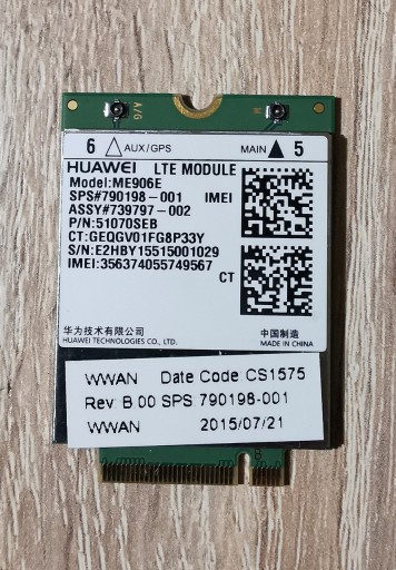 Zdjęcie oferty: Modem LTE 4G z GPS Huawei ME906E - do HP