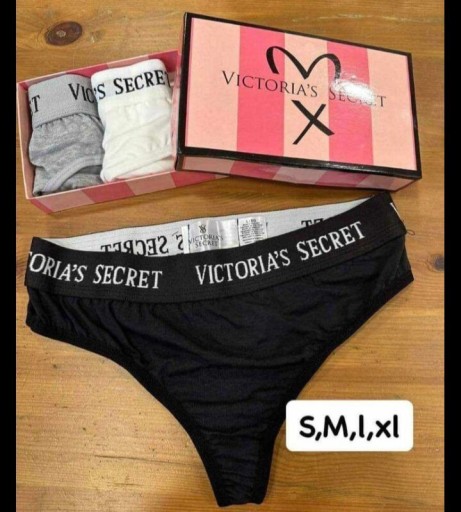 Zdjęcie oferty: Majtki damskie stringi L Victoria Secret 3 pack 