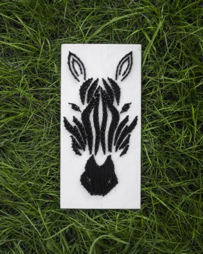 Zdjęcie oferty: Zebra Obraz String Art Rękodzieło 40x20cm