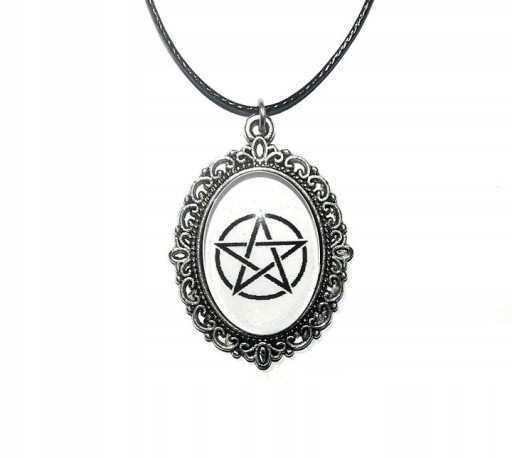 Zdjęcie oferty: NASZYJNIK Pentagram talizman Amulet Gwiazda Biały