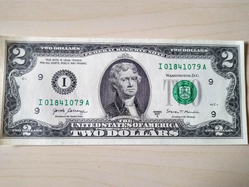 Zdjęcie oferty: Banknoty  USA   Dwa Dolary    Nowe