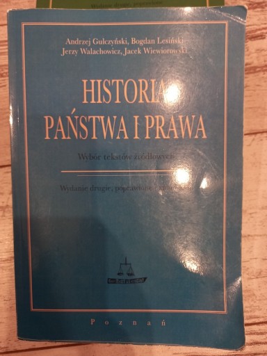 Zdjęcie oferty: Historia państwa i prawa - wybrane teksty źródłowe