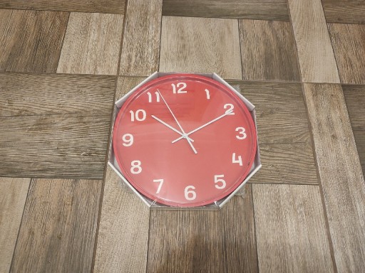 Zdjęcie oferty: Nowy czerwony zegar ścienny 28 cm IKEA 
