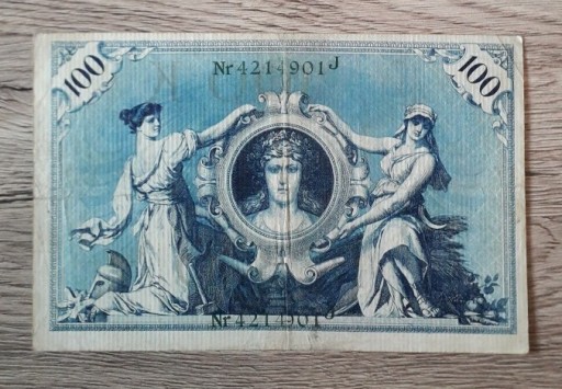 Zdjęcie oferty: Niemcy 1908 - 100 marek ser. J - Banknot