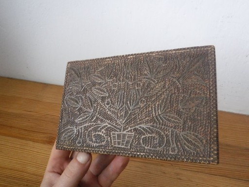 Zdjęcie oferty: Przepiękna drewniana szkatułka z elementem roślinnym ZOBACZ 