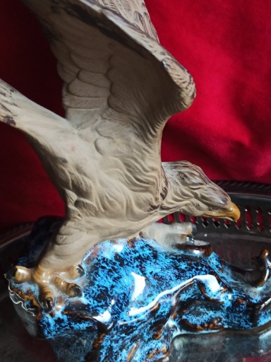 Zdjęcie oferty: Figurka ceramiczna orła Shiwan Chiny orzeł i kobra vintage