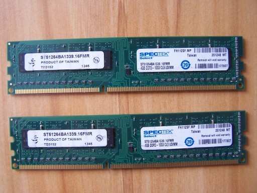 Zdjęcie oferty: Pamięć SPECTEK 4GB model 4GB DDR3-1333 CL9 UDIMM