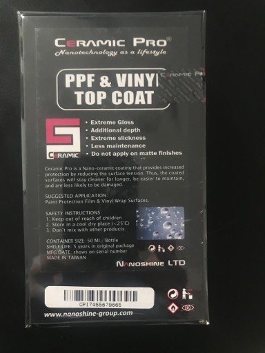 Zdjęcie oferty: Ceramic Pro PPF/Vinyl (top coat )