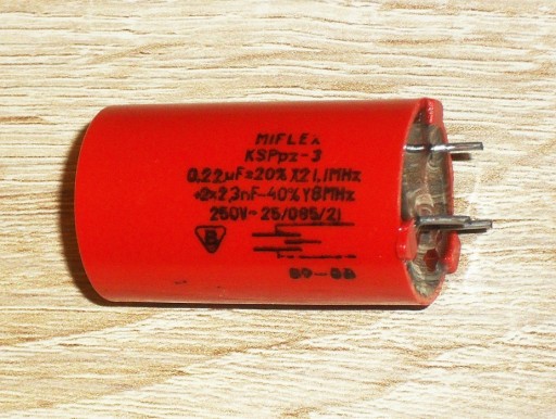 Zdjęcie oferty: Kondensator MIFLEX KSPpz-3 0.22uF 2x2.3nF 250VAC