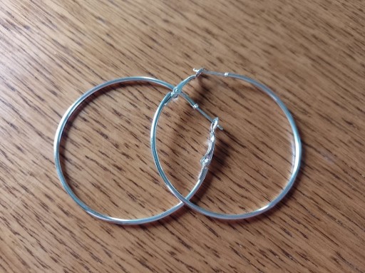 Zdjęcie oferty: Kolczyki wiszące koła kółka okrągłe srebrne 4,5 cm