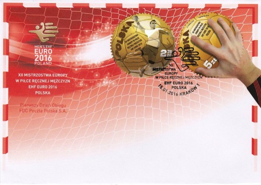 Zdjęcie oferty: FDC Fi 4663-4 XII M.E.w P.R.Mężczyzn EHF Euro 2016