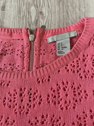 Zdjęcie oferty: sweter sweterek bawełna h&m S 36 ażurowy różowy
