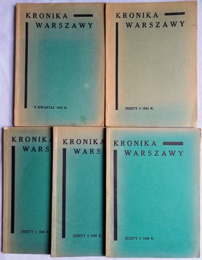 Zdjęcie oferty: KRONIKA WARSZAWY 1933, 1934, 1936 x 2, 1938