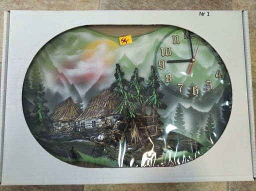 Zdjęcie oferty: Zegar wykonany na sklejce drewnianej wym. 50x35 cm