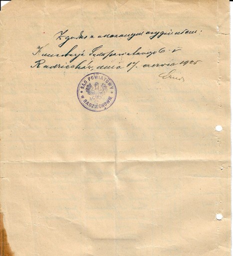 Zdjęcie oferty: Pismo parafii w Niedżwiedziu-1921 i metryka- 1929r