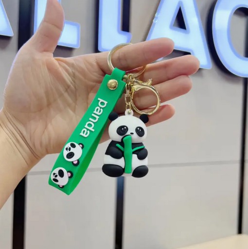 Zdjęcie oferty: Brelok panda z bambusem zielony pasek