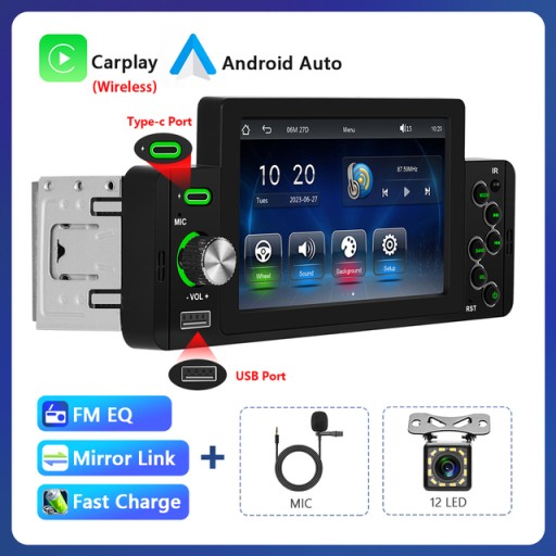 Zdjęcie oferty: Radio samochodowe CARPLAY / ANDROID AUTO 1-DIN