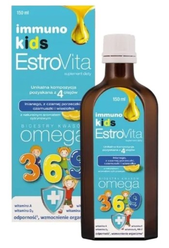 Zdjęcie oferty: EstroVita Immuno Kids Omega 3-6-9 cytrynowa 150ml