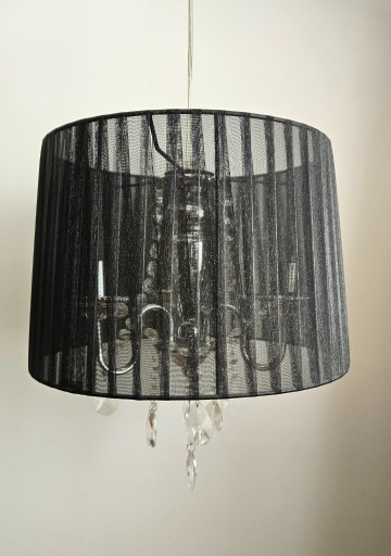 Zdjęcie oferty: Lampa wisząca (sufitowa) - czarna z kryształkami