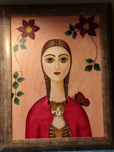 Zdjęcie oferty: portret dziewczyny z kotem